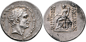 SELEUKID KINGS. Demetrios I Soter, 162-150 BC. Tetradrachm (Silver, 30 mm, 16.82 g, 12 h), Antiochia on the Orontes, circa 162-155/4. Diademed head of...