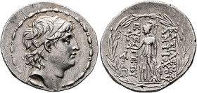 SELEUKID KINGS. Antiochos VII Euergetes (Sidetes), 138-129 BC. Tetradrachm (Silver, 32 mm, 16.72 g, 1 h), Antiochia on the Orontes. Diademed head of A...
