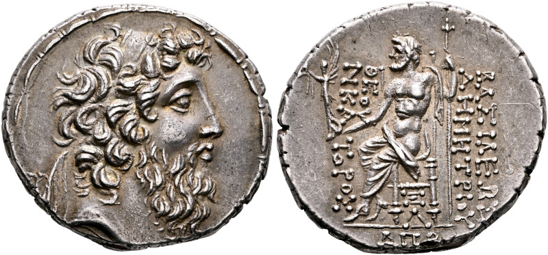 SELEUKID KINGS. Demetrios II Nikator, second reign, 129-126/5 BC. Tetradrachm (S...