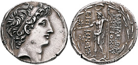 SELEUKID KINGS. Antiochos VIII Epiphanes (Grypos), 121/0-97/6 BC. Tetradrachm (Silver, 30 mm, 16.50 g, 12 h), Ake-Ptolemais, circa 121-113. Diademed h...