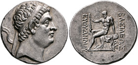 BAKTRIA, Greco-Baktrian Kingdom. Euthydemos I, circa 225-200 BC. Tetradrachm (Silver, 29 mm, 16.59 g, 12 h), mint B (Baktra?), circa 215-210. Diademed...