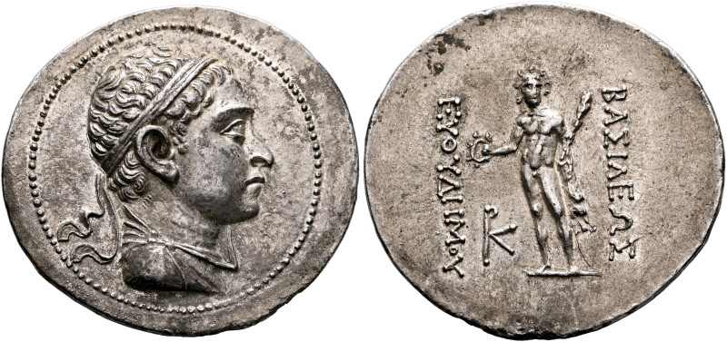 BAKTRIA, Greco-Baktrian Kingdom. Euthydemos II, circa 185-180 BC. Tetradrachm (S...