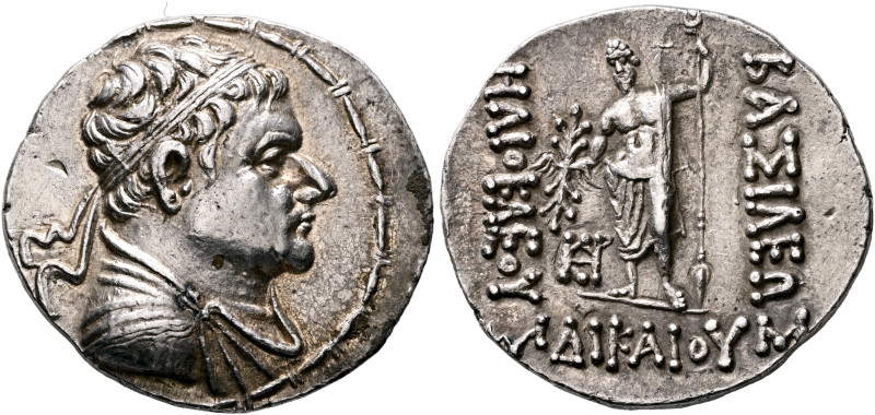 BAKTRIA, Greco-Baktrian Kingdom. Heliokles, circa 145-130 BC. Tetradrachm (Silve...