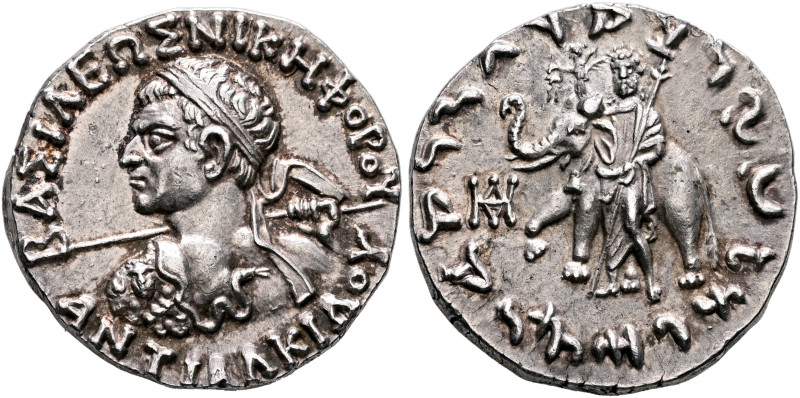 BAKTRIA, Indo-Greek Kingdom. Antialkidas, circa 130-120 BC. Tetradrachm (Silver,...