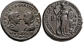 MOESIA INFERIOR. Marcianopolis. Philip I, with Otacilia Severa, 244-249. Pentassarion (Bronze, 27 mm, 14.68 g, 7 h), C. Ulpius Pacatus Prastina Messal...