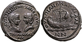THRACE. Anchialus. Gordian III, with Tranquillina, 238-244. Pentassarion (Bronze, 28 mm, 12.48 g, 12 h), 241-244. AYT K M ANT ΓOPΔIANOC AYΓ CAB / TPA ...