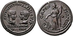 THRACE. Mesembria. Gordian III, with Tranquillina, 238-244. Tetrassarion (Bronze, 27 mm, 13.46 g, 1 h), 241-244. AYT K M ANT ΓOPΔIANOC AYΓ / CEB TPANK...