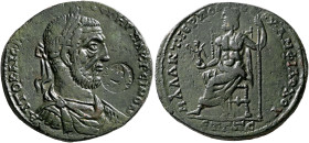 CILICIA. Mallus. Macrinus, 217-218. Hexassarion (Bronze, 37 mm, 25.00 g, 6 h), CY 283 = spring-summer 217. ΑΥΤΟΚ ΚΑΙϹ ΜΑΡΚ ΟΠЄΛ ϹЄΥΗΡ ΜΑΚΡЄΙΝΟΝ Laurea...