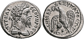 SYRIA, Seleucis and Pieria. Laodicea ad Mare. Septimius Severus, 193-211. Tetradrachm (Silver, 27 mm, 13.57 g, 12 h), circa 208-209. •AYT•KAI• •CЄOYHP...