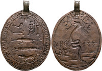 UNCERTAIN EAST. Levantine region or Egypt, circa 3rd-4th centuries. Gnostic Amulet (Bronze, 86 mm, 51.30 g, 12 h). IAⲰ CABAⲰΘ AΔNAI ABPACA MIXAHΛ OYPI...