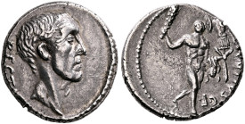 C. Antius C.f. Restio, 47 BC. Denarius (Silver, 18 mm, 4.07 g, 3 h), Rome. RESTIO Bare head of the tribune C. Antius Restio to right. Rev. C•ANTIVS•C•...