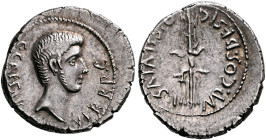 Octavian, 44-27 BC. Denarius (Silver, 19 mm, 3.92 g, 11 h), with Q. Salvius Salvidienus Rufus, moneyer. Mint moving with Octavian in Italy, 40. C•CAES...