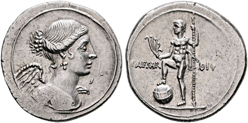 Octavian, 44-27 BC. Denarius (Silver, 20 mm, 3.58 g, 3 h), uncertain mint in Ita...
