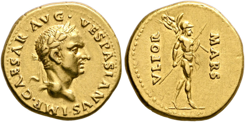 Vespasian, 69-79. Aureus (Gold, 19 mm, 7.34 g, 6 h), uncertain Spanish mint (Tar...
