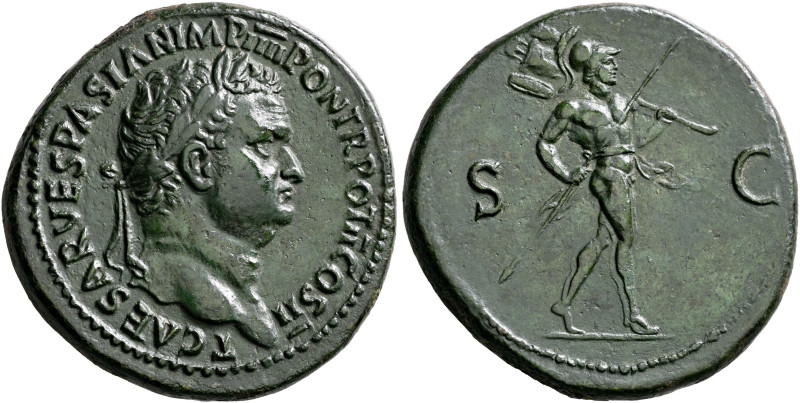 Titus, as Caesar, 69-79. Sestertius (Orichalcum, 33 mm, 23.74 g, 6 h), Rome, 72-...