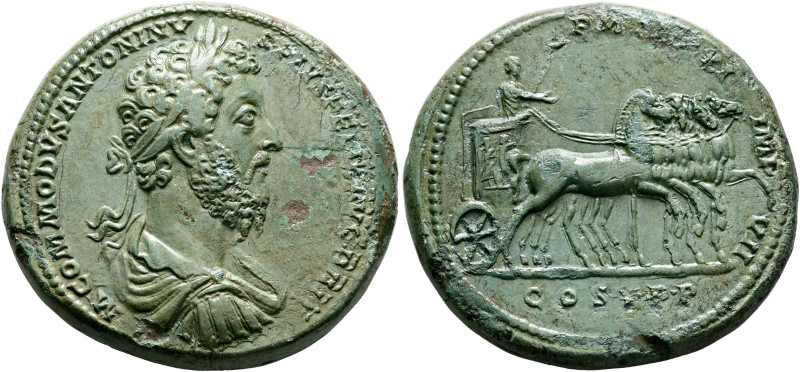 Commodus, 177-192. Medallion (Bronze, 40 mm, 57.00 g, 12 h), Rome, 186. M COMMOD...
