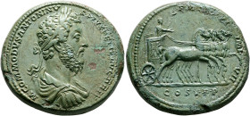 Commodus, 177-192. Medallion (Bronze, 40 mm, 57.00 g, 12 h), Rome, 186. M COMMODVS ANTONINVS PIVS FELIX AVG BRIT Laureate, draped and cuirassed bust o...