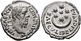 Pescennius Niger, 193-194. Denarius (Silver, 18 mm, 2.26 g, 7 h), Caesarea in Cappadocia. IMP CAES C PESC NIGER IVST AV Laureate head of Pescennius Ni...