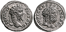 Septimius Severus, 193-211. Denarius (Silver, 20 mm, 3.44 g, 12 h), Rome, 207. SEVERVS PIVS AVG Laureate head of Septimius Severus to right. Rev. IOVI...