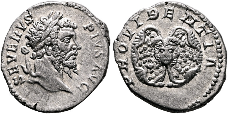 Septimius Severus, 193-211. Denarius (Silver, 19 mm, 3.57 g, 1 h), Rome, 207. SE...