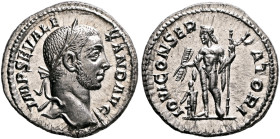 Severus Alexander, 222-235. Denarius (Silver, 19 mm, 3.27 g, 12 h), Rome, 231. IMP SEV ALEXAND AVG Laureate head of Severus Alexander to right, with s...