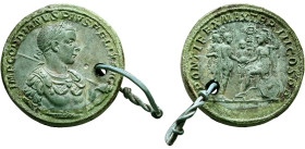 Gordian III, 238-244. Medallion (Bimetallic, 36 mm, 43.39 g, 1 h), Rome, 240. IMP GORDIANVS PIVS FELIX AVG Laureate and cuirassed half-length bust of ...