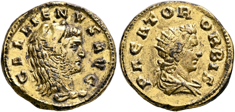 Gallienus, 253-268. Small Medallion (Gilt Bronze, 22 mm, 4.82 g, 11 h), an 'offs...