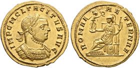 Tacitus, 275-276. Aureus (Gold, 21 mm, 4.67 g, 5 h), Siscia, November 275-June 275. IMP C M CL TACITVS AVG Laureate and cuirassed bust of Tacitus to r...