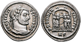 Constantius I, as Caesar, 293-305. Argenteus (Silver, 19 mm, 3.17 g, 12 h), Heraclea, circa 295. CONSTANTI-VS CAESAR Laureate head of Constantius I to...