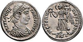 Constans, 337-350. Siliqua (Silver, 21 mm, 3.35 g, 1 h), Siscia, 340-350. FL IVL CONS-TANS P F AVG Pearl-diademed, draped and cuirassed bust of Consta...