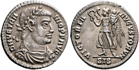 Vetranio, 350. Siliqua (Silver, 20 mm, 3.00 g, 7 h), Siscia, 1st March-25th December 350. D N VETRA-NIO P F AVG Laureate, draped and cuirassed bust of...