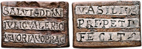 Majorian, 457-461. Tessera Monumentorum (Bronze with raised Silver band, 19x13 mm, 4.00 g, 12 h), with Fl. Caecina Decius Basilius (?), praefectus pra...