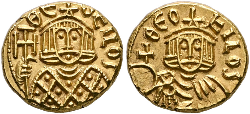 Theophilus, 829-842. Solidus (Gold, 15 mm, 3.87 g, 6 h), Syracuse, 830-831. ΘЄ-O...