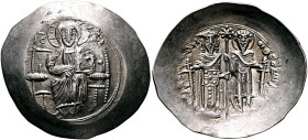 Theodore I Comnenus-Lascaris, emperor of Nicaea, 1208-1222. Trachy (Electrum, 33 mm, 4.22 g, 5 h), Nicaea, circa 1208-1212. IC - XC Christ, nimbate, e...