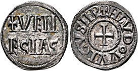 CAROLINGIANS. Louis 'le Pieux' (the Pious), as Emperor Louis I, 814-840. Denier (Silver, 20 mm, 1.67 g, 12 h), Venezia (Venice). Class II, 819-822. ✠ ...