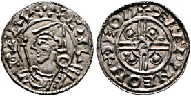 ANGLO-SAXON, Kings of All England. Cnut, 1016-1035. Penny (Silver, 19 mm, 1.00 g, 12 h), pointed helmet type, Aelfwig, moneyer. Thetford, 1024-1030. ✠...