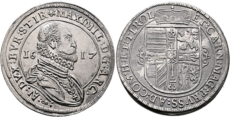 AUSTRIA. Holy Roman Empire. Maximilian III, Archduke, 1595-1618. Taler 1617 (Sil...