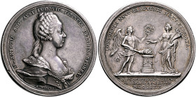 AUSTRIA. Holy Roman Empire. Maria Theresia, Empress, 1740-1780. Medal 1770 (Silver, 42 mm, 26.13 g, 12 h), on the marriage of her daughter Marie Antoi...