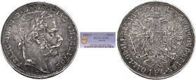 AUSTRIA. Kaisertum Österreich-Ungarn. Franz Josef I, 1848-1916. Gulden 1866 V (Silver, 28 mm, 12.30 g, 12 h), Venedig (Venice). FRANC•IOS•I•D•G•AVSTRI...