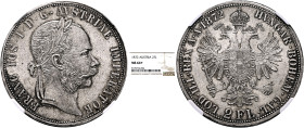AUSTRIA. Kaisertum Österreich-Ungarn. Franz Josef I, 1848-1916. 2 Gulden 1872 (Silver, 36 mm, 24.70 g, 12 h), Wien (Vienna). FRANC IOS•I•D•G•AVSTRIAE ...