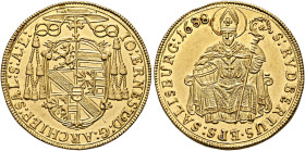 AUSTRIA. Salzburg, Erzbistum. Johann Ernst von Thun und Hohenstein, 1687-1709. 2 Dukaten 1688 (Gold, 26 mm, 6.99 g, 12 h). IO:ERNEST:D:G:ARCHIEP:SAL:S...