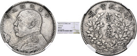 CHINA, ZHŌNGHUÁ MÍNGUÓ (REPUBLIC OF CHINA). 1912-1949. 2 Jiao = 20 Cents Year 3 = 1914 (Silver, 23 mm, 5.40 g, 12 h). 年三國民華中 Uniformed bust of Yuan Sh...