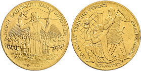CZECHOSLOVAKIA, Republic. 1918-1938. Medal (Gold, 30 mm, 9.98 g, 12 h), on the 1000th Anniversary of Václavs' I death. Size of 3 ducats. By O. Španiel...
