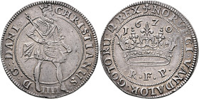 DENMARK. Christian IV, 1588-1648. Krone 1620 (Silver, 38 mm, 18.52 g, 5 h), variety with 'Z' in date. •D:G:DANI• - CHRISTIANUS• - IIII Christian IV cr...