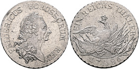 GERMANY. Brandenburg-Preußen. Königreich. Friedrich II, 1740-1786. Reichstaler 1786 A (Silver, 38 mm, 22.22 g, 12 h), so-called 'Sterbetaler'. Berlin....