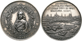 GERMANY. Breisach. Stadt. Medal 1638 (Silver, 51 mm, 55.03 g, 12 h), on the capture of the city by Bernard of Saxe-Weimar. By J. Blum, Dresden. HEROIS...
