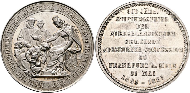 GERMANY. Frankfurt. Stadt. Medal 1885 (Silver, 52 mm, 58.20 g, 12 h), on the 300...