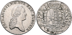 GERMANY. Sachsen-Albertinische Linie. Kurfürstentum. Friedrich August III, 1763-1806. Taler 1775 (Silver, 40 mm, 27.98 g, 12 h), Dresden EDC (mint mas...