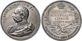 GERMANY. Sachsen-Albertinische Linie. Königreich. Albert, 1873-1902. Medal 1898 (Silver, 38 mm, 30.23 g, 12 h), on the 350th Anniversary of the Musica...