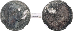 GERMANY. Kaiserreich. Sachsen-Altenburg. Ernst, 1902-1904. 5 Mark 1901 A (Silver, 38 mm, 27.80 g, 12 h), on his 75th Birthday. Berlin. ERNST HERZOG VO...